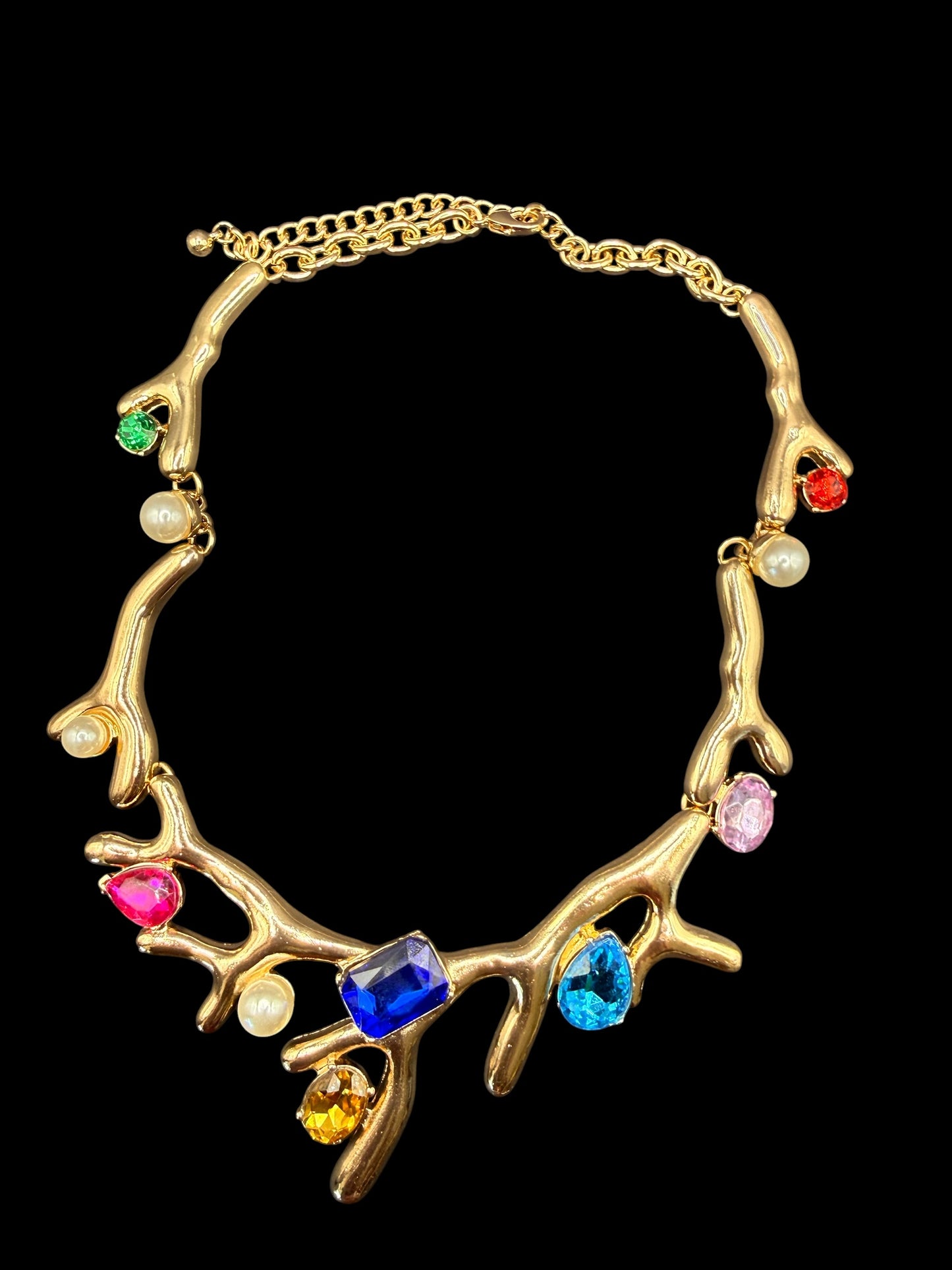 Alice Coral Branch Stone & Pearl Necklace