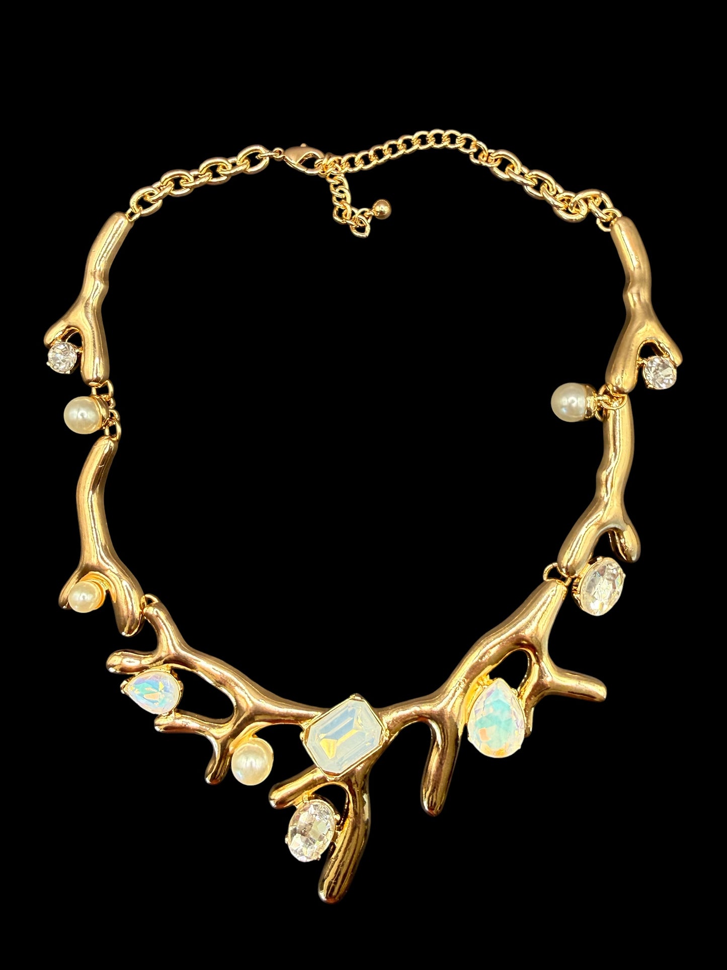Alice Coral Branch Stone & Pearl Necklace