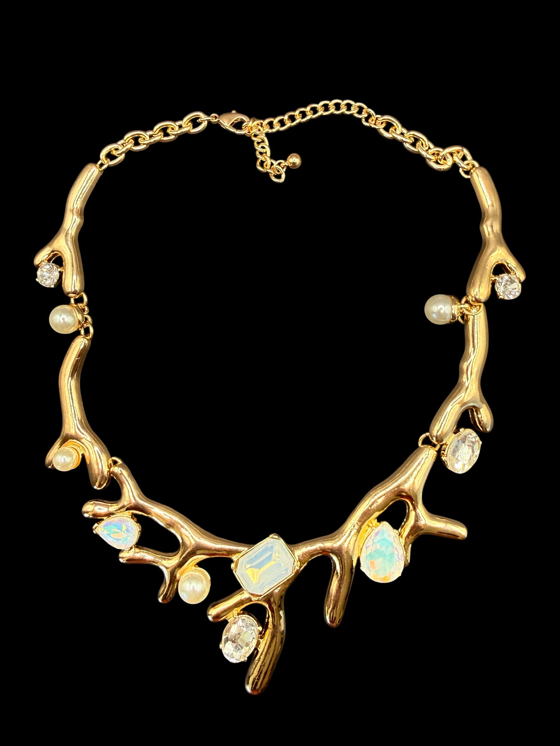 Alice Coral Branch Stone & Pearl Necklace