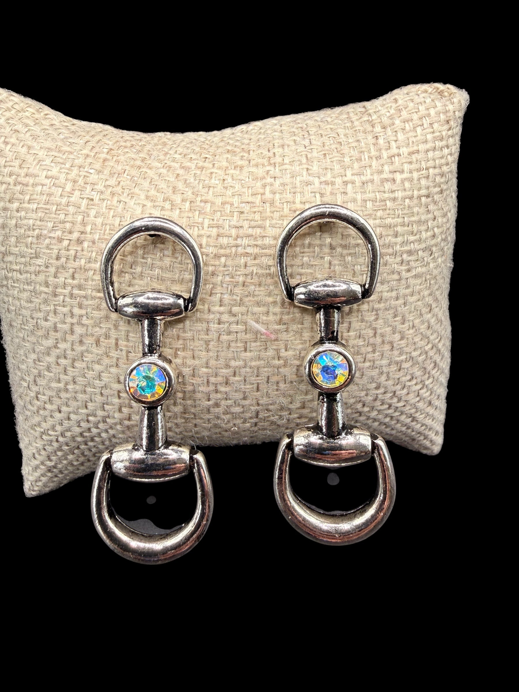 Alice Small Silver Horse Bit Earrings