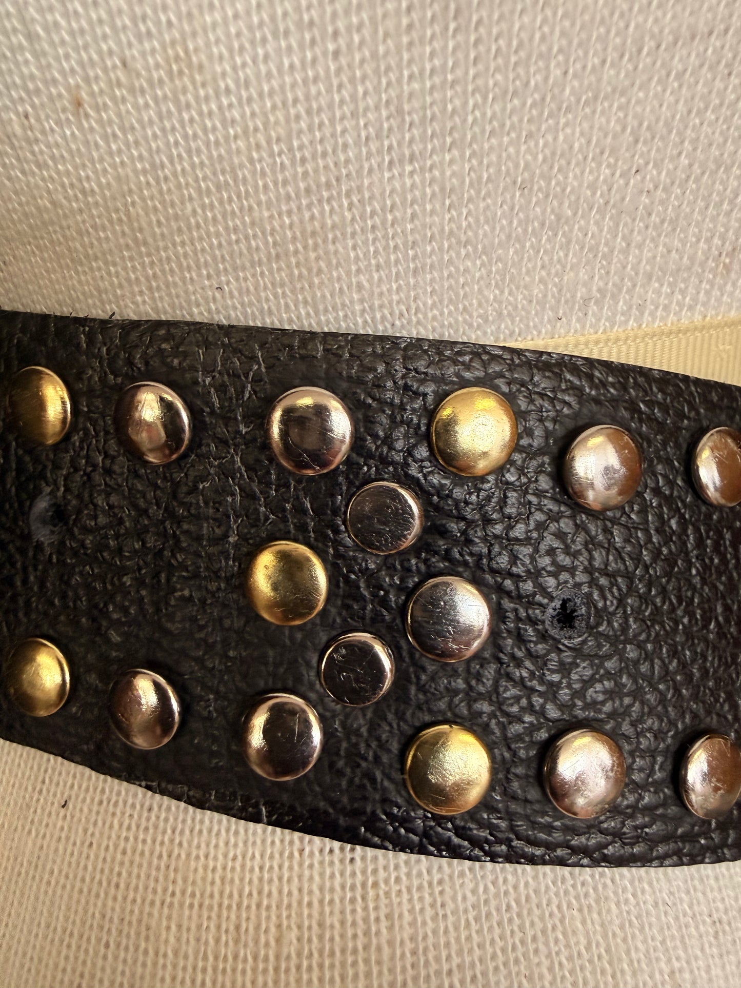 Studded Leather Belt with Turquoise Stone