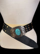 Studded Leather Belt with Turquoise Stone