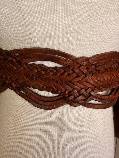 Leather Weave Belt with Star Buckle