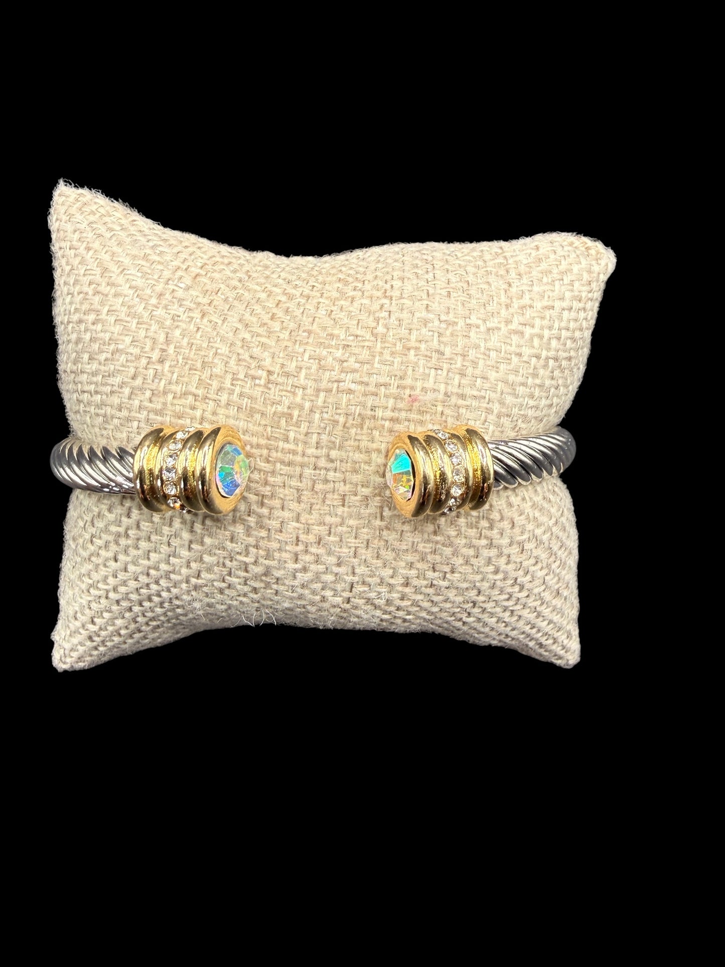 Alice Silver Cuff Bracelet with Stone