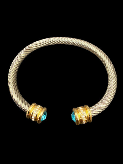 Alice Silver Cuff Bracelet with Stone