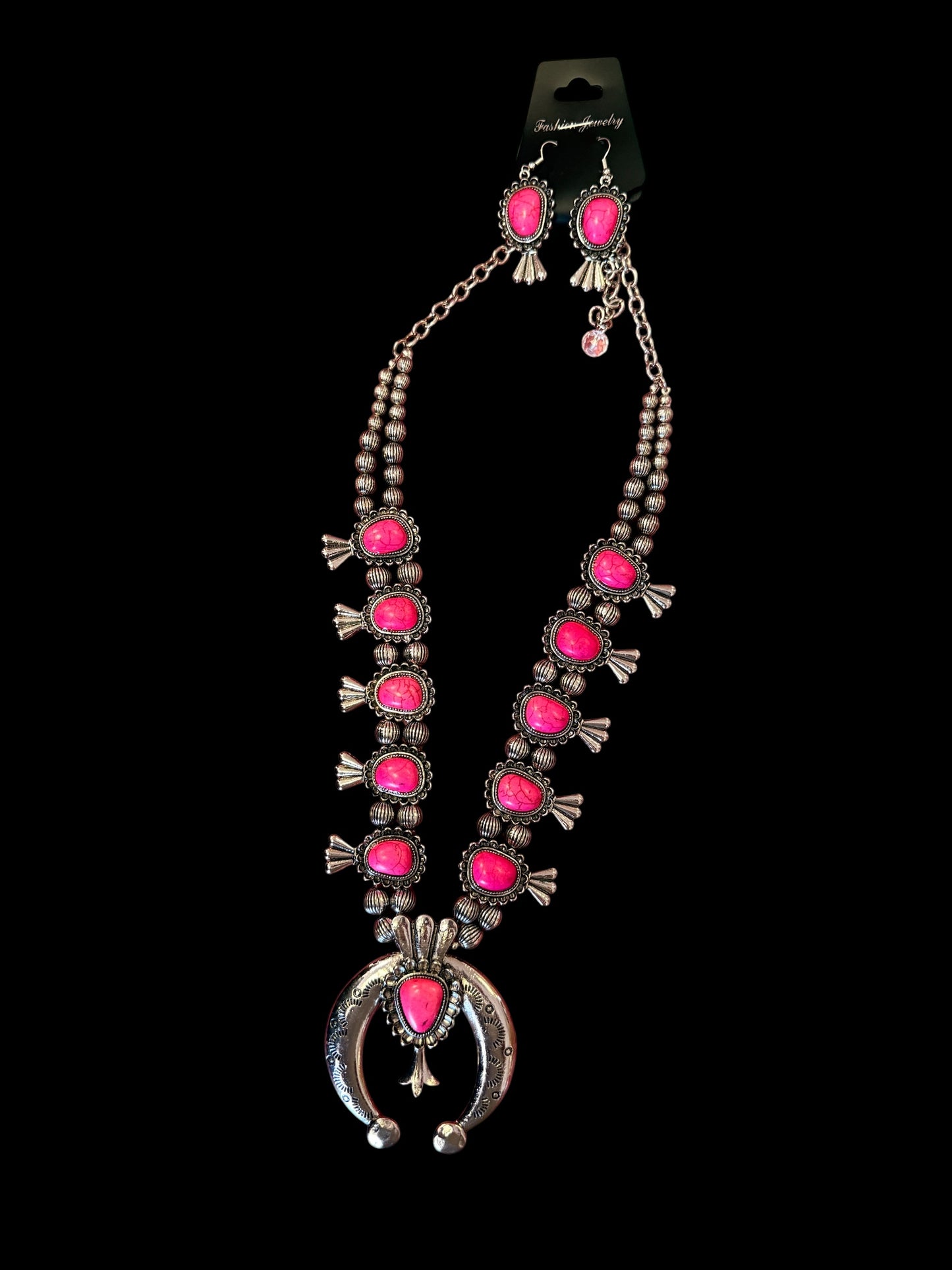 Pink Squash Blossom Necklace