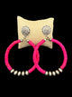 Southwest Silver & Pink Bead Earrings