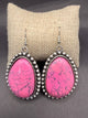 Large Stone French Wire Earrings