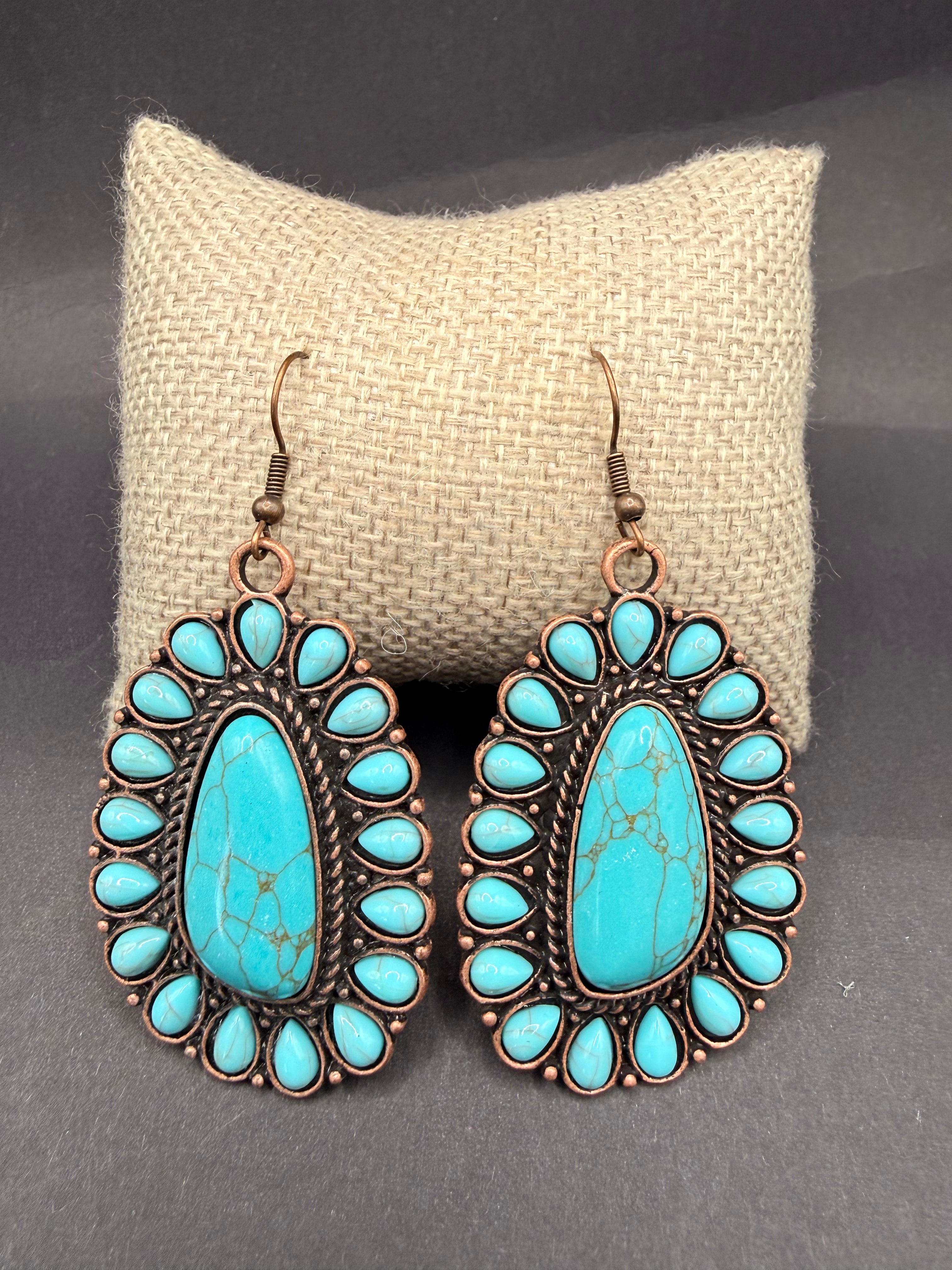 Turquoise & Bronze Earrings