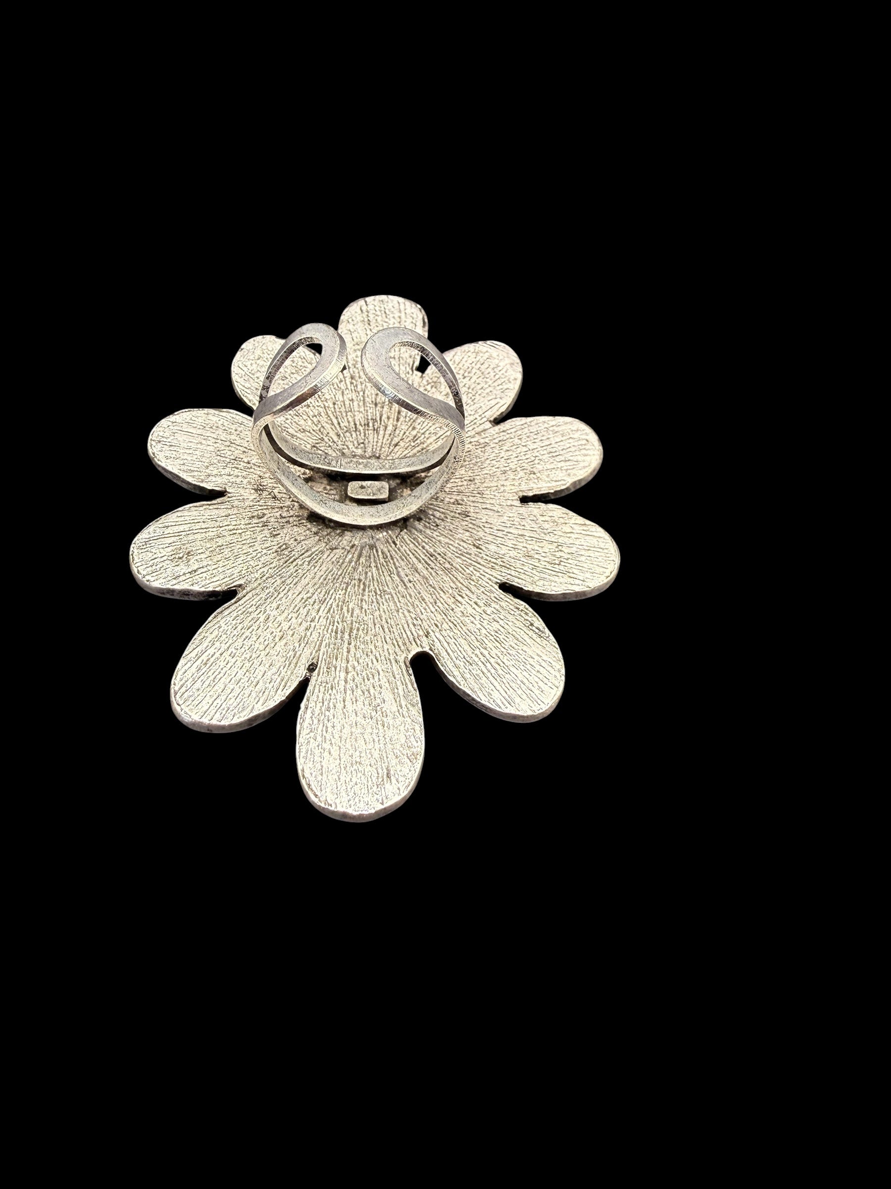 White Turquoise Cluster Stone Ring