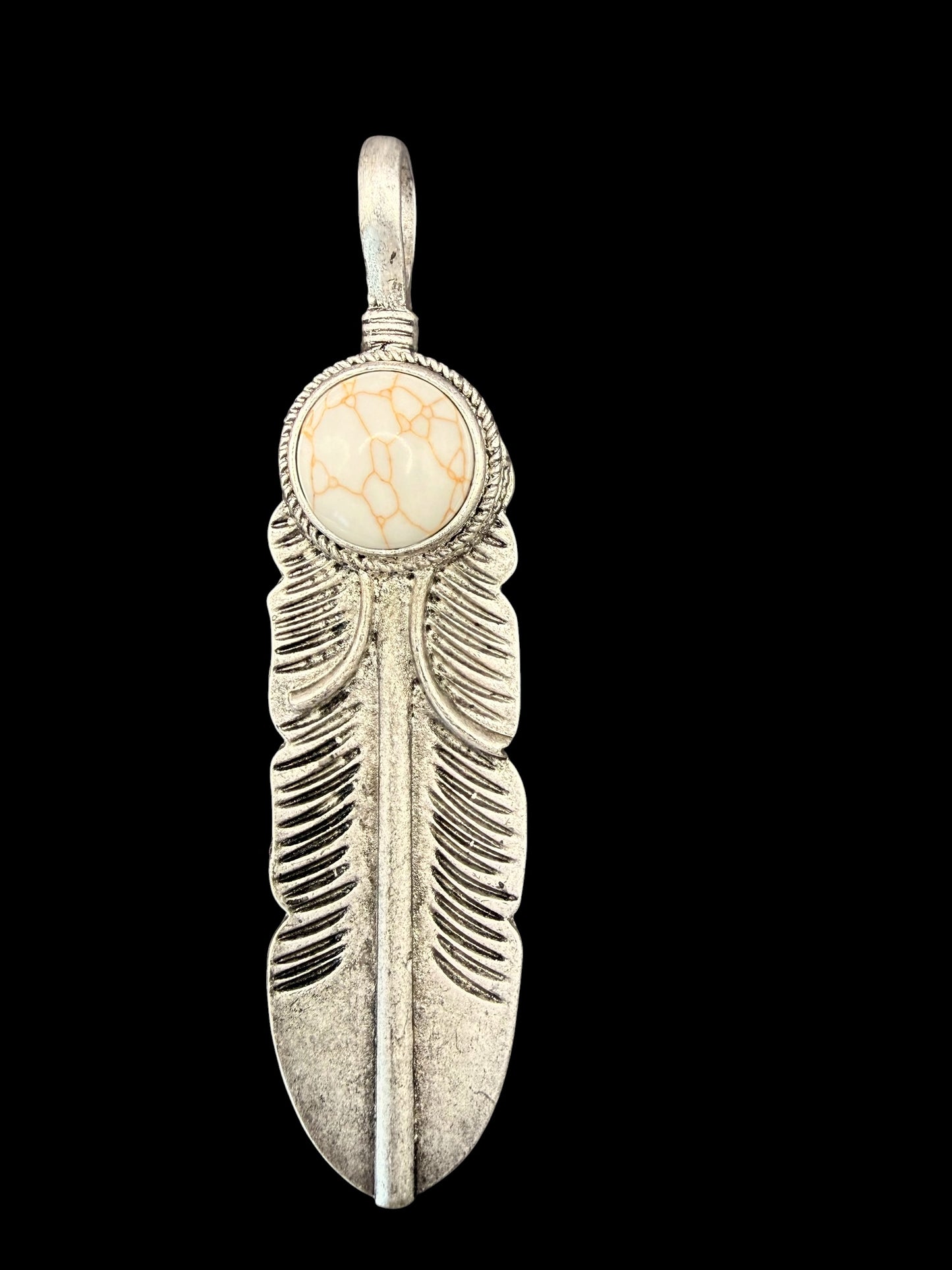 Feather & Stone Pendant