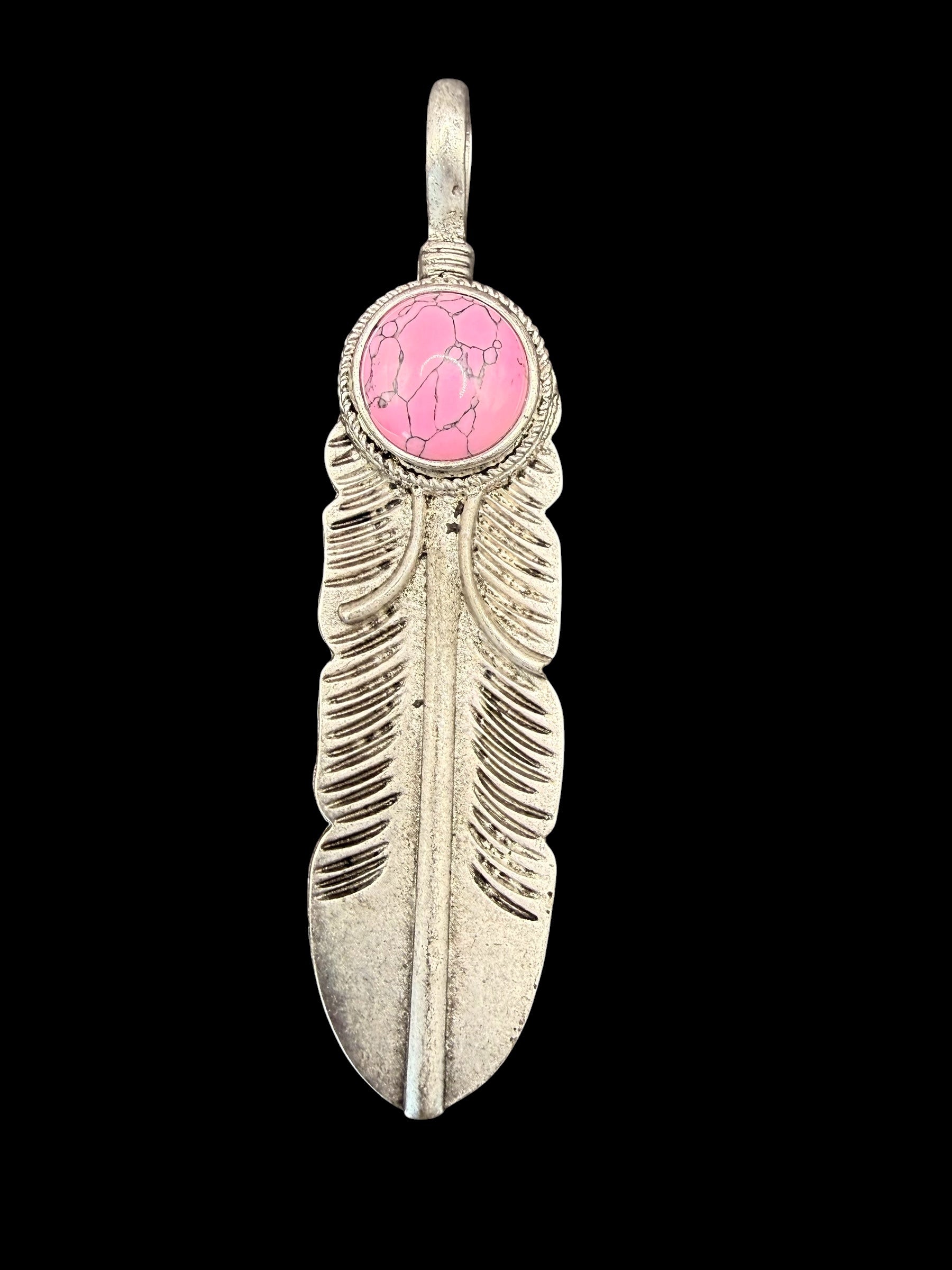 Feather & Stone Pendant