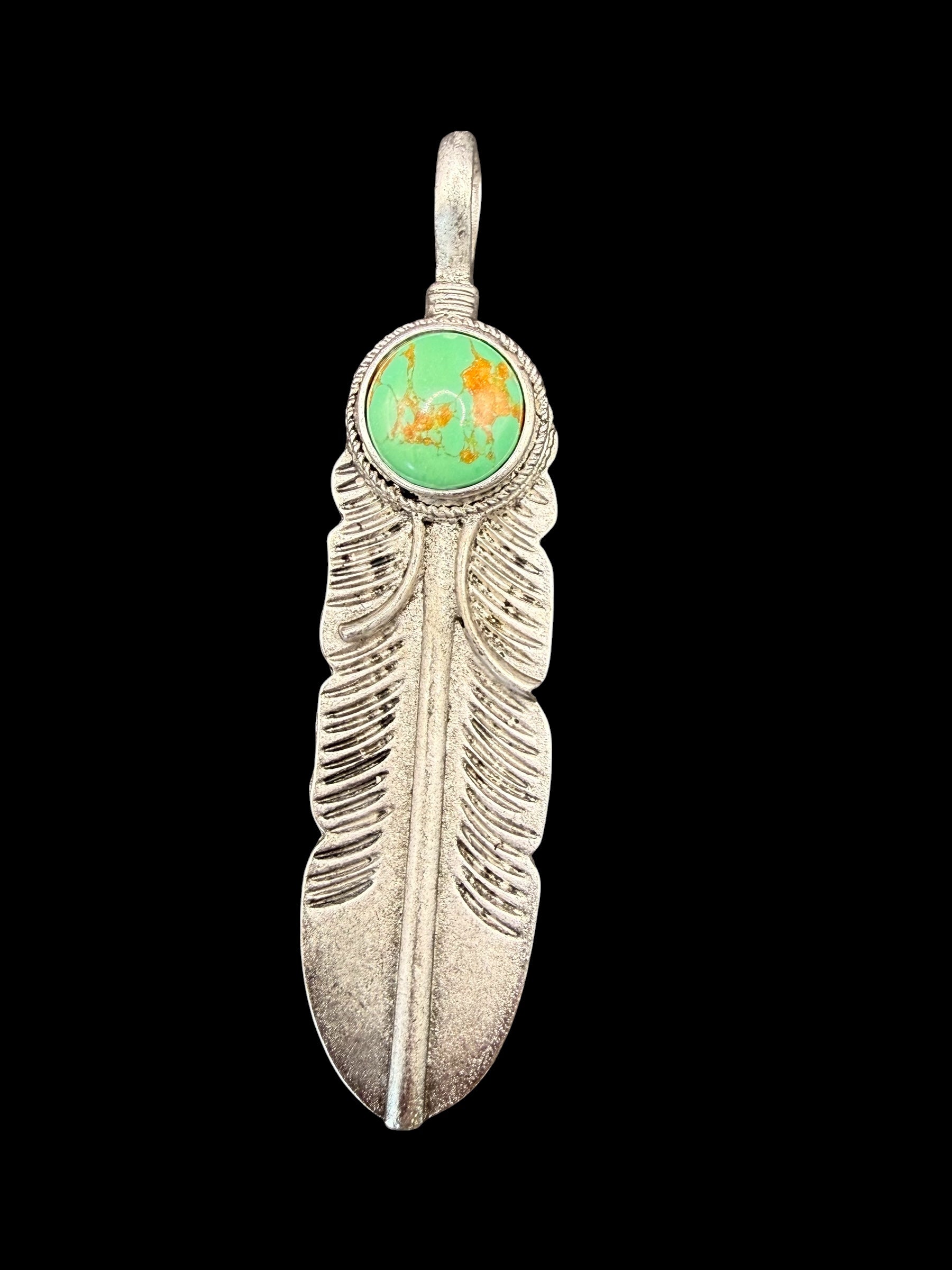 Feather & Stone Pendant