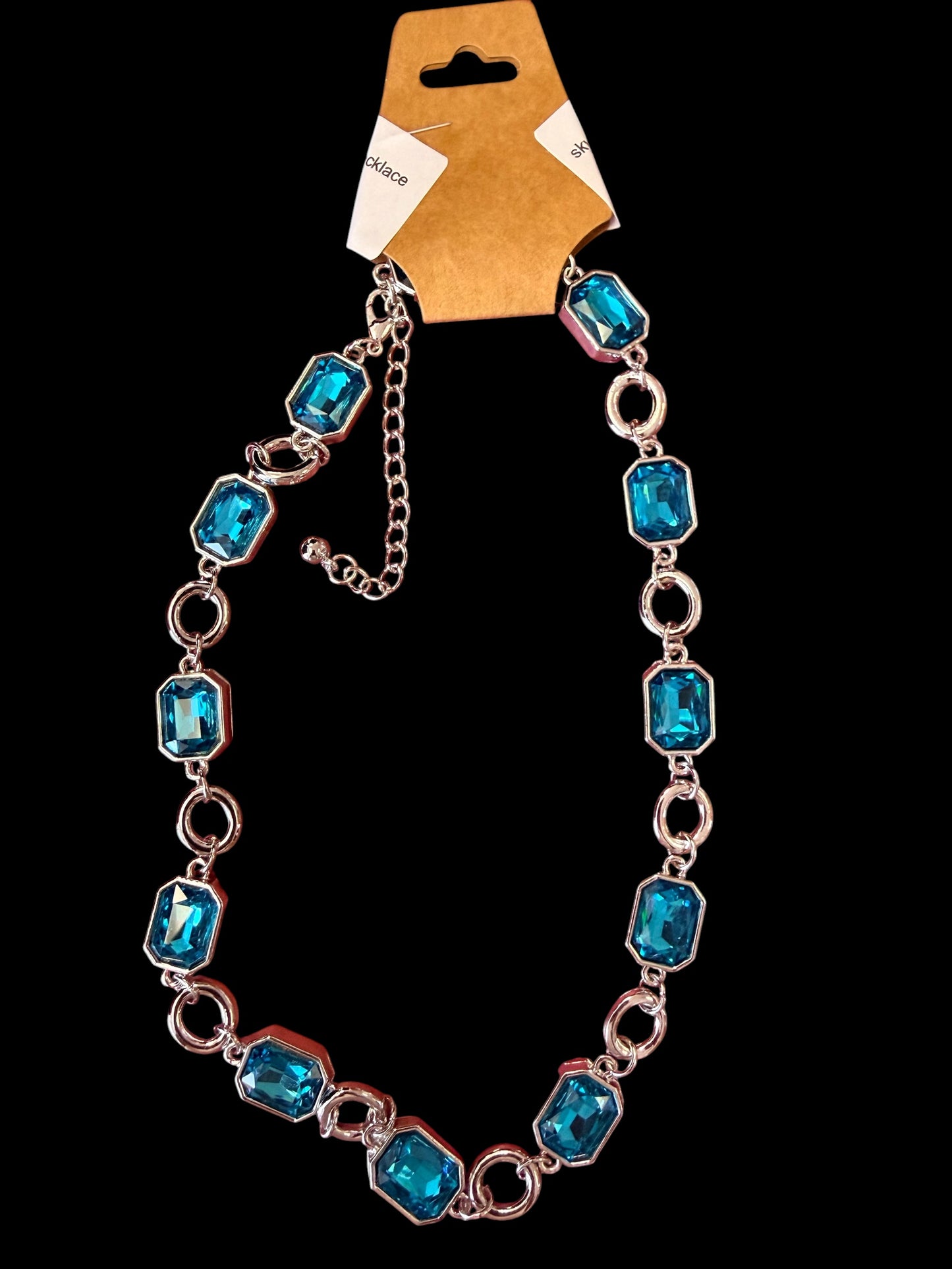 Short Silver Stone Necklace
