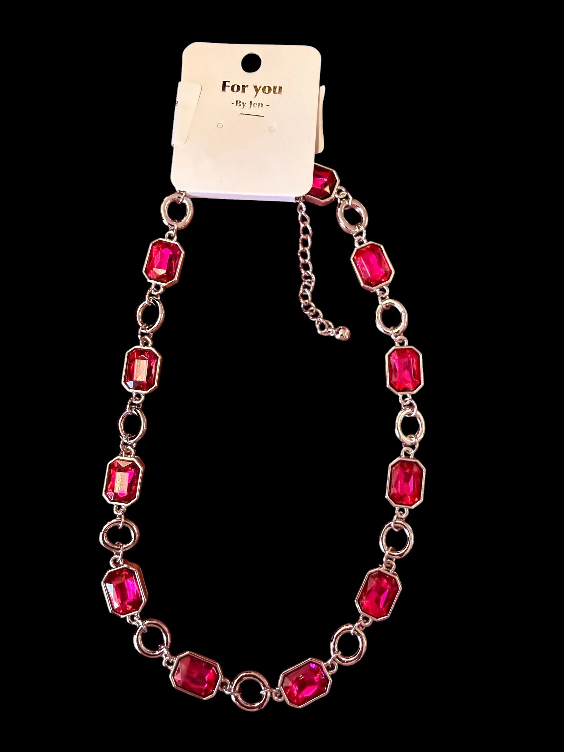 Short Silver Stone Necklace