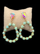 Mint, Crystal & Gold Earrings