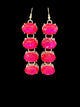 Fuchsia Four-Stone French Wire Earrings