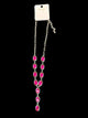 Lariat Necklace with Pink Stones