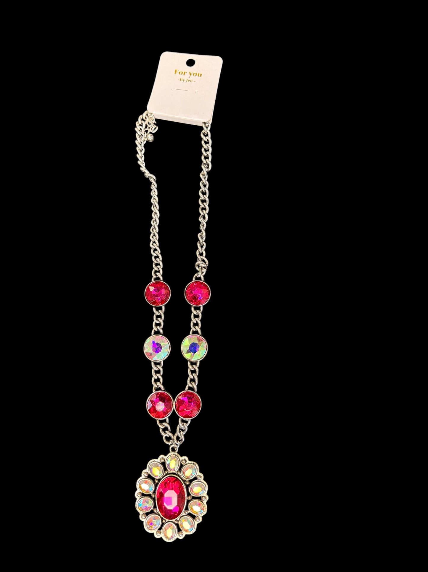 Necklace with Round Crystal Stones