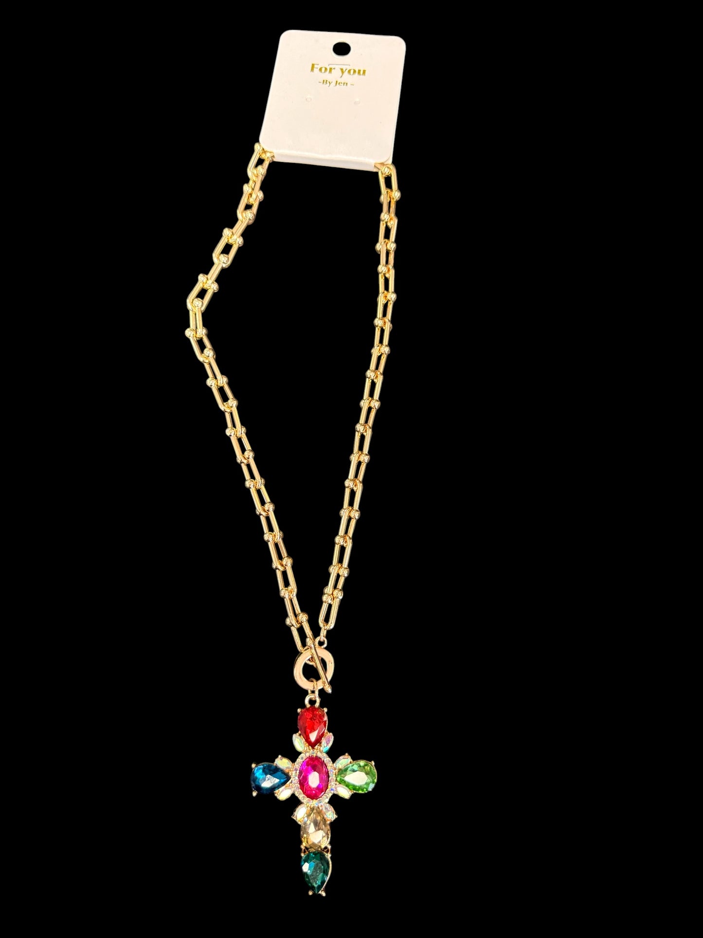 Cross Necklace & Horse Bit Chain