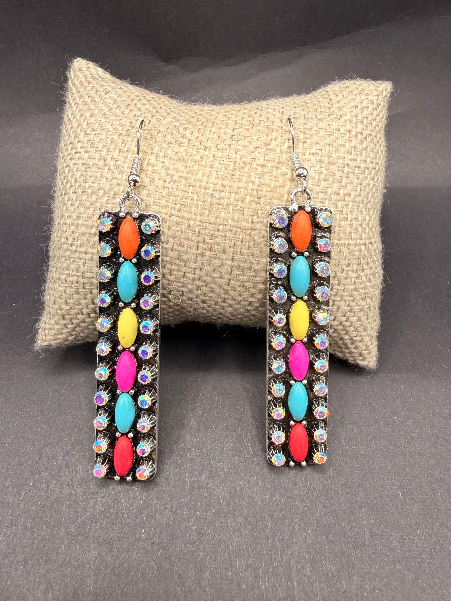 Crystal Bar Earrings