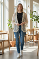 Origami Sparkly All Lace Cardigan  With Ruffle and ties