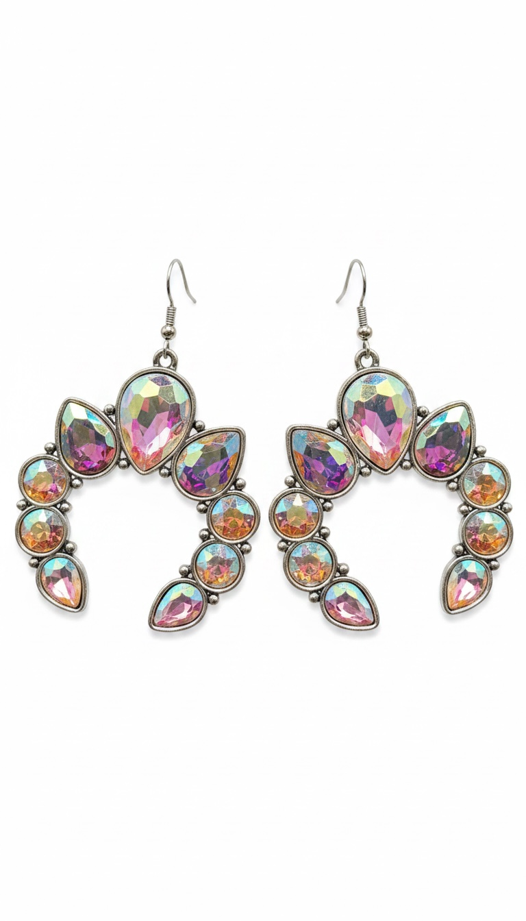 Crystal Squash Blossom Earrings