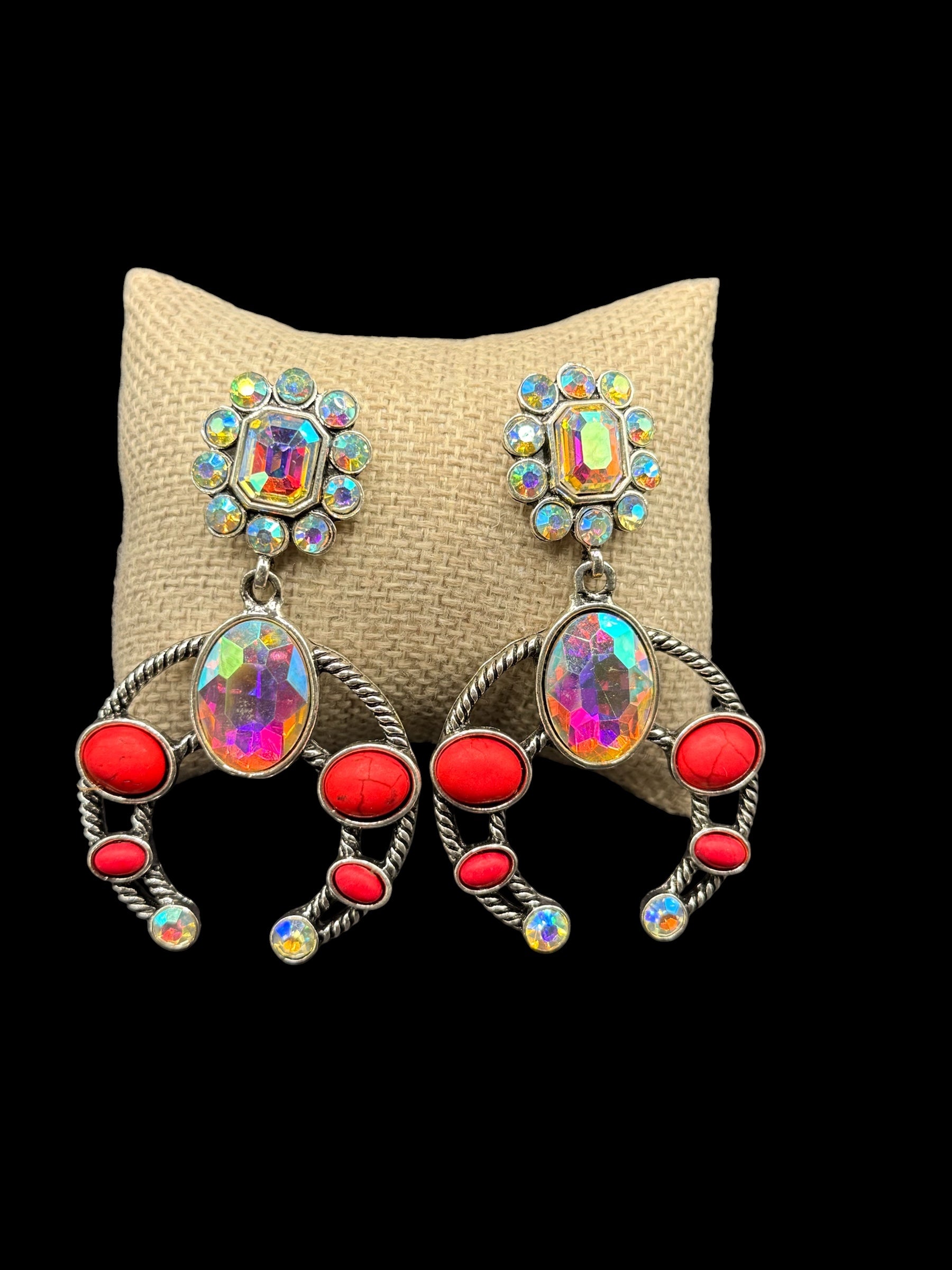 Red Squash Blossom Earrings