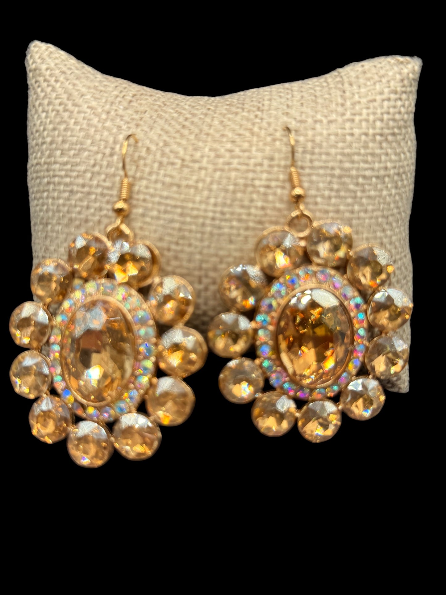Gold Stone French Wire Earrings