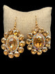 Gold Stone French Wire Earrings
