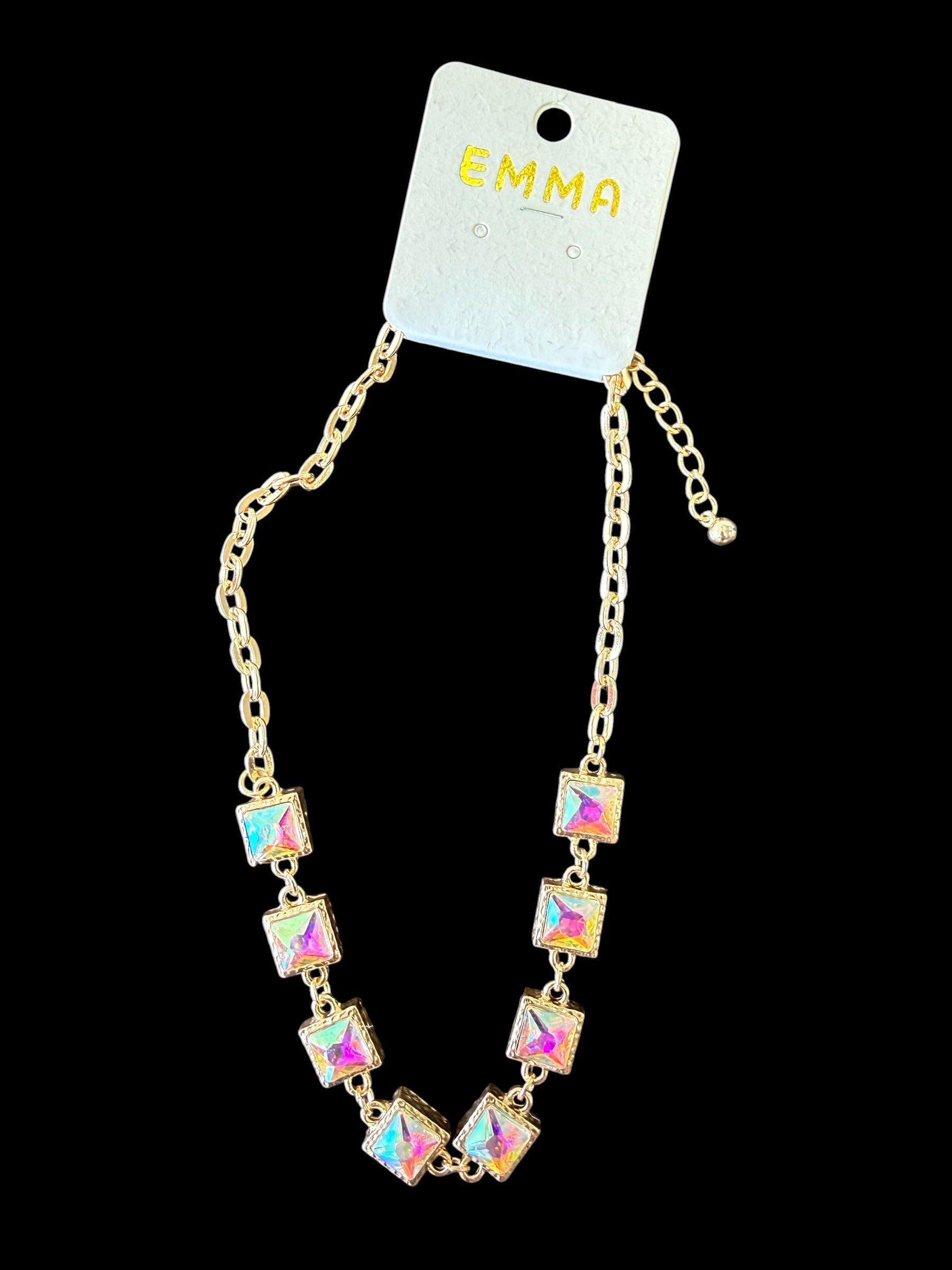 Short Gold Stone Necklace