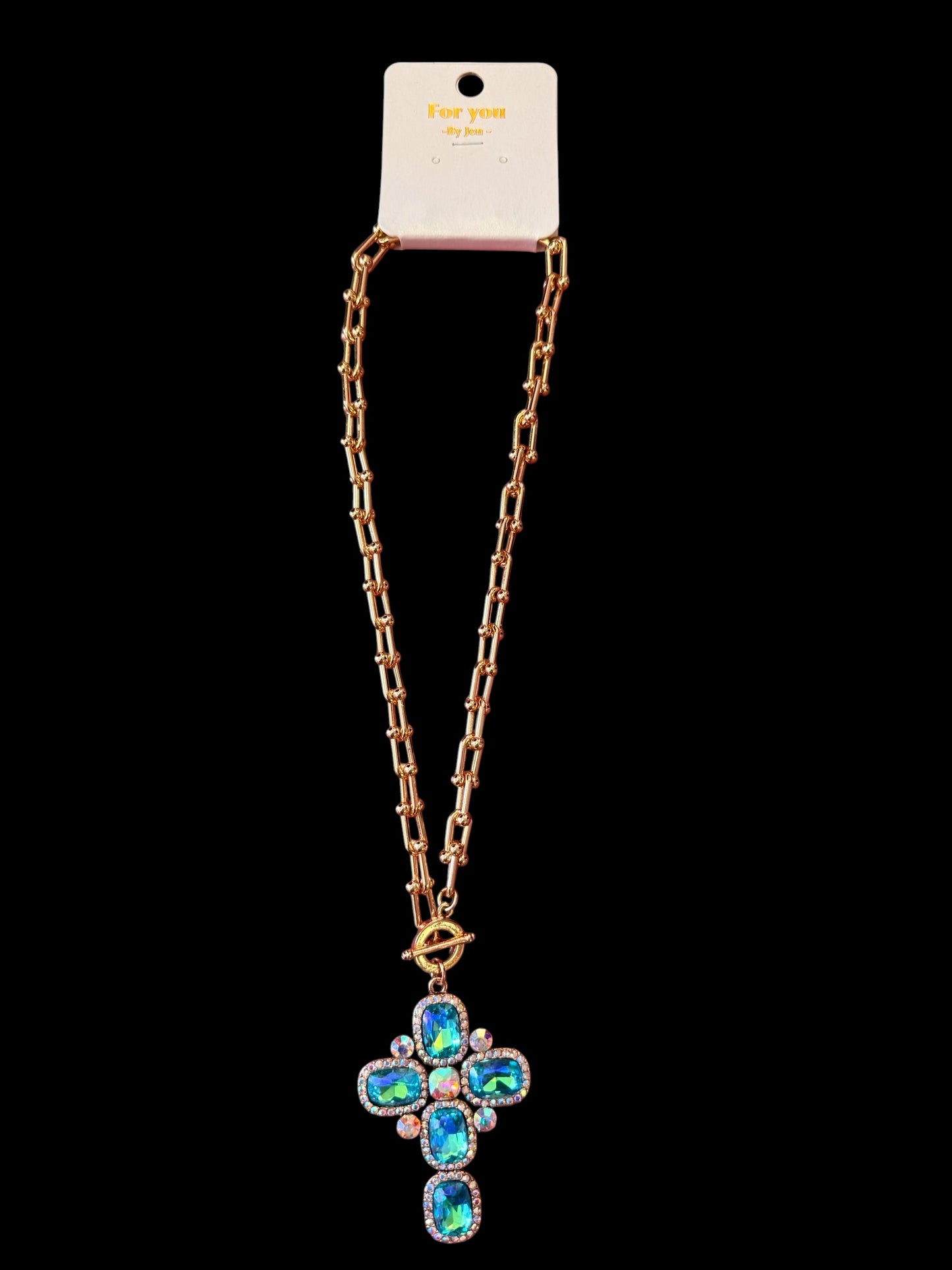 Cross Necklace & Horse Bit Chain