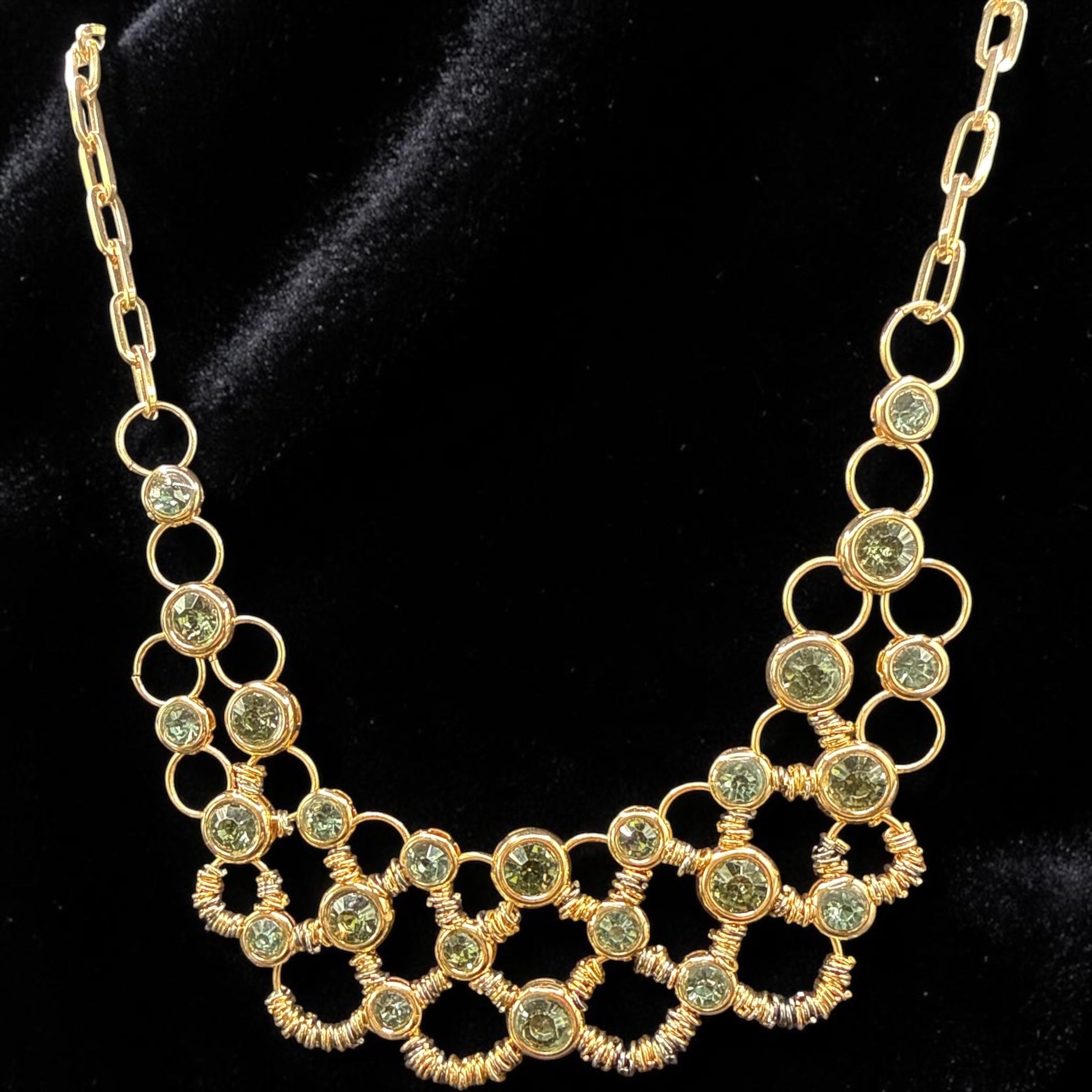 Alice Round crystal Layers Chain Necklace