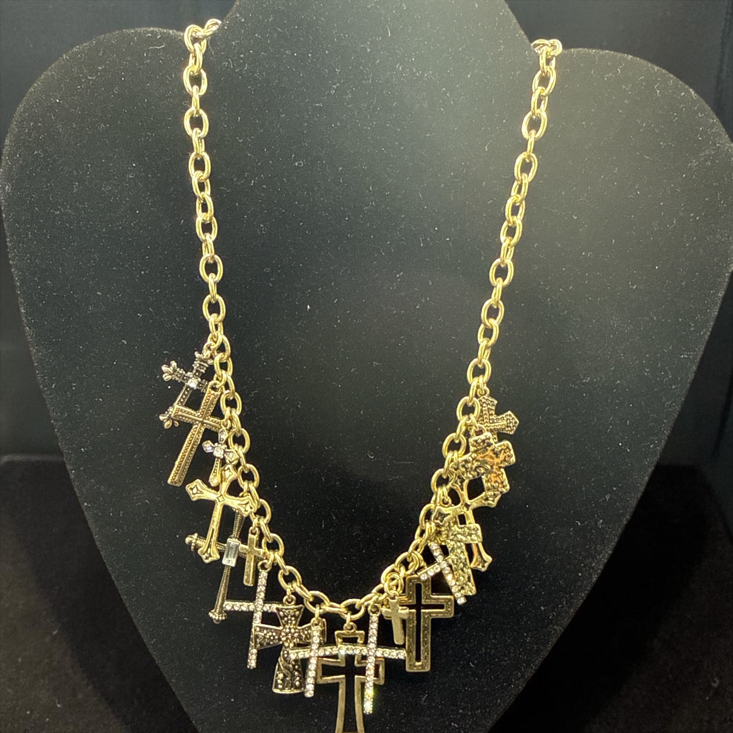 Alice Multi Cross Carm Necklace