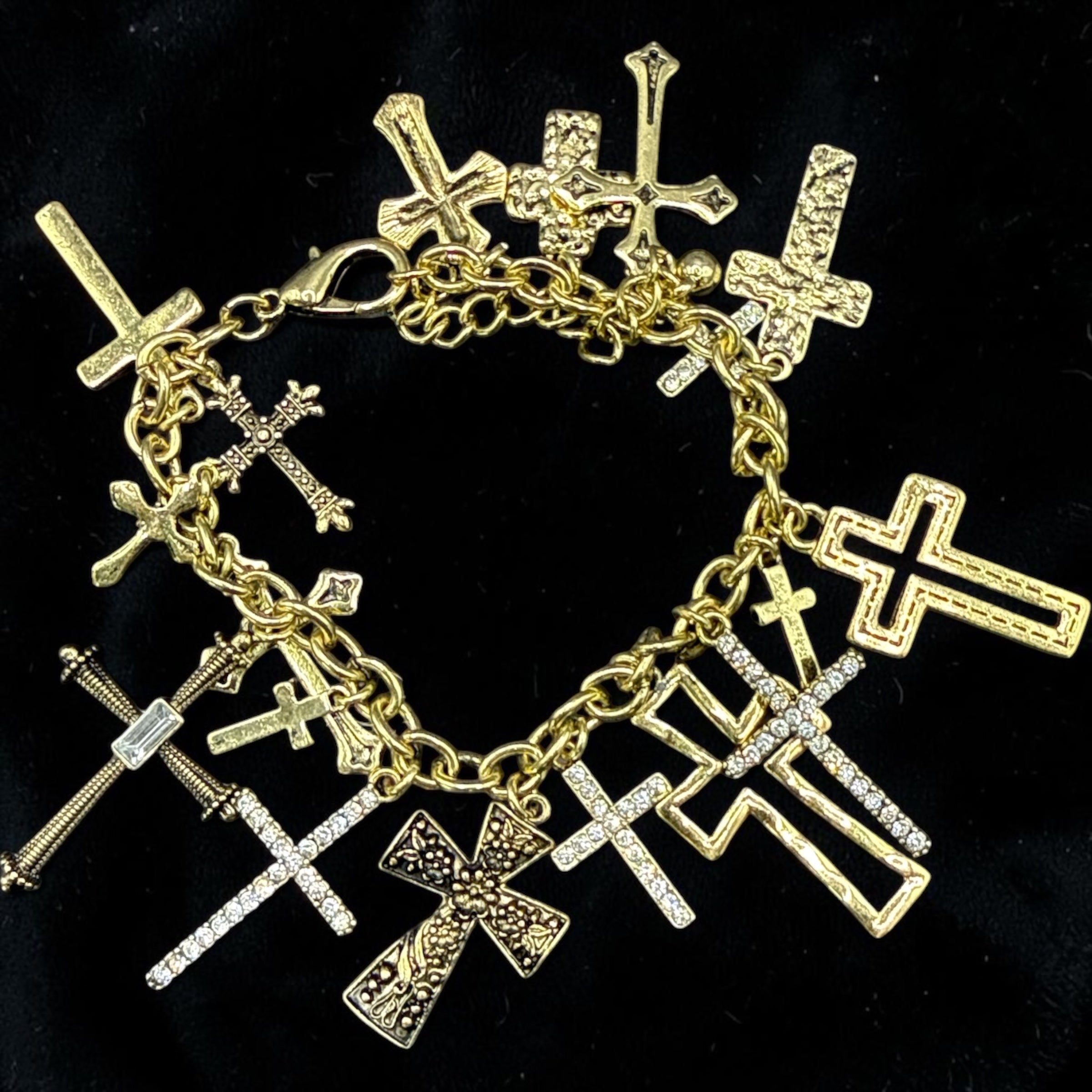 Alice Multi Cross Charm bracelet