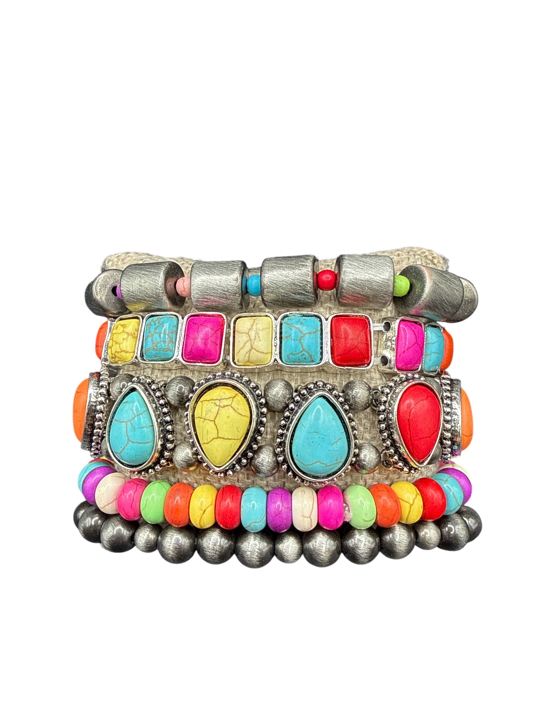 Multicolor Bead Bracelet Set