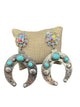 Silver & Turquoise Crescent Earrings