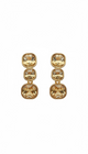 Gold Triple Stone Drop Earrings