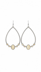 Teardrop Earrings with White Stones