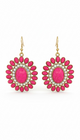 Pink Stone French Wire Earrings