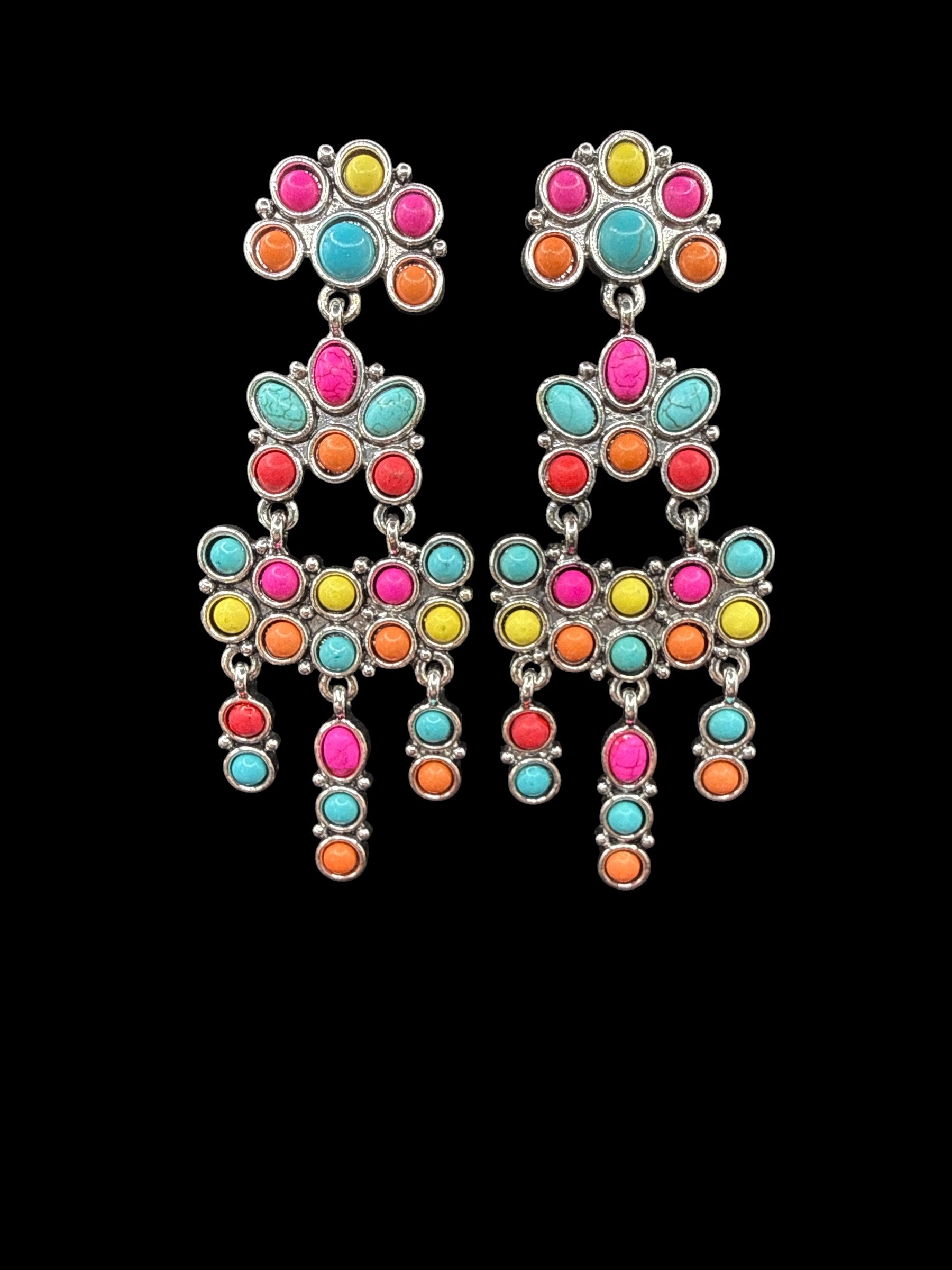 Tiered Multicolor Earrings