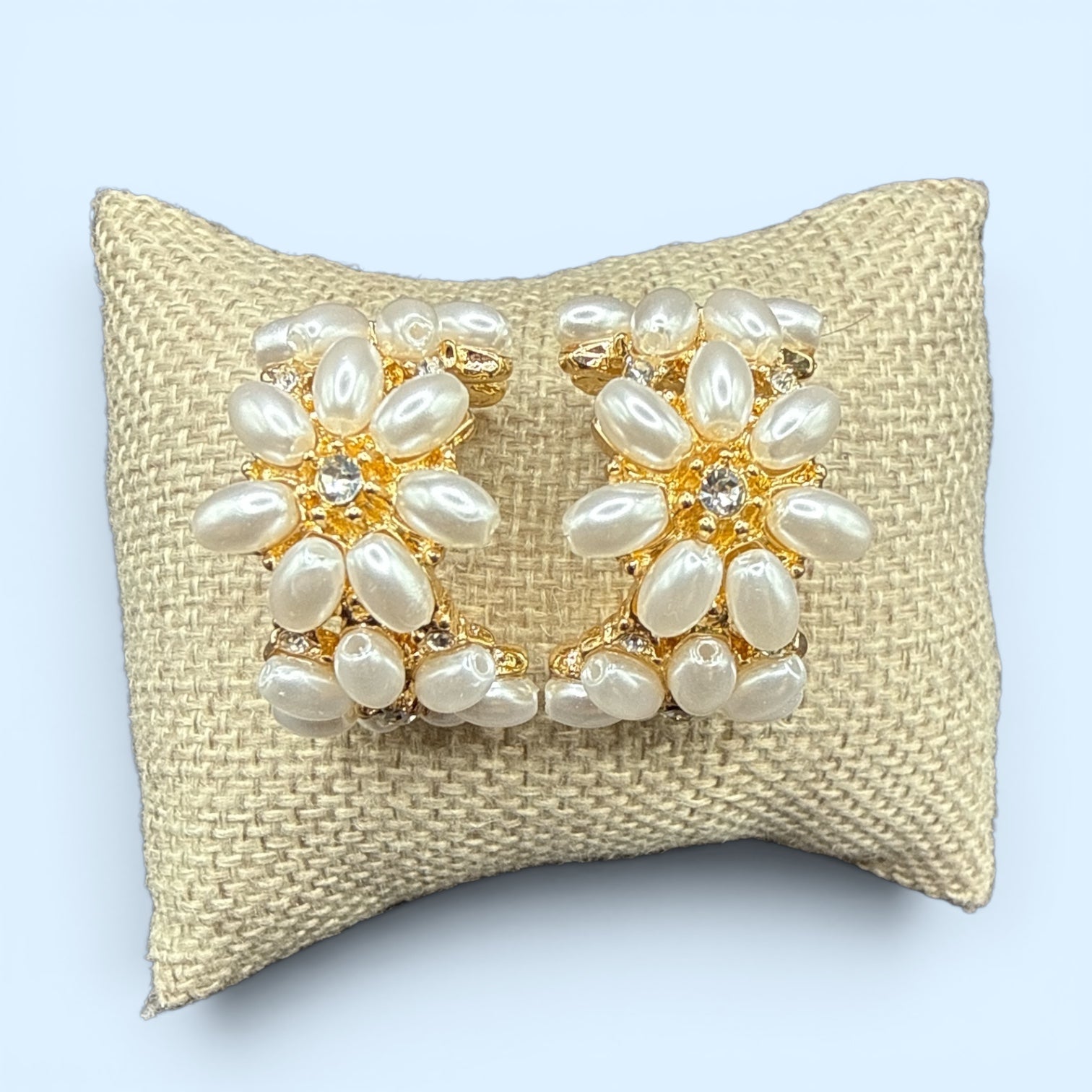 Alice Pearl Flower Hoop Earrings