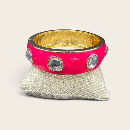 Alice Enamel Stone Cuff Bracelet