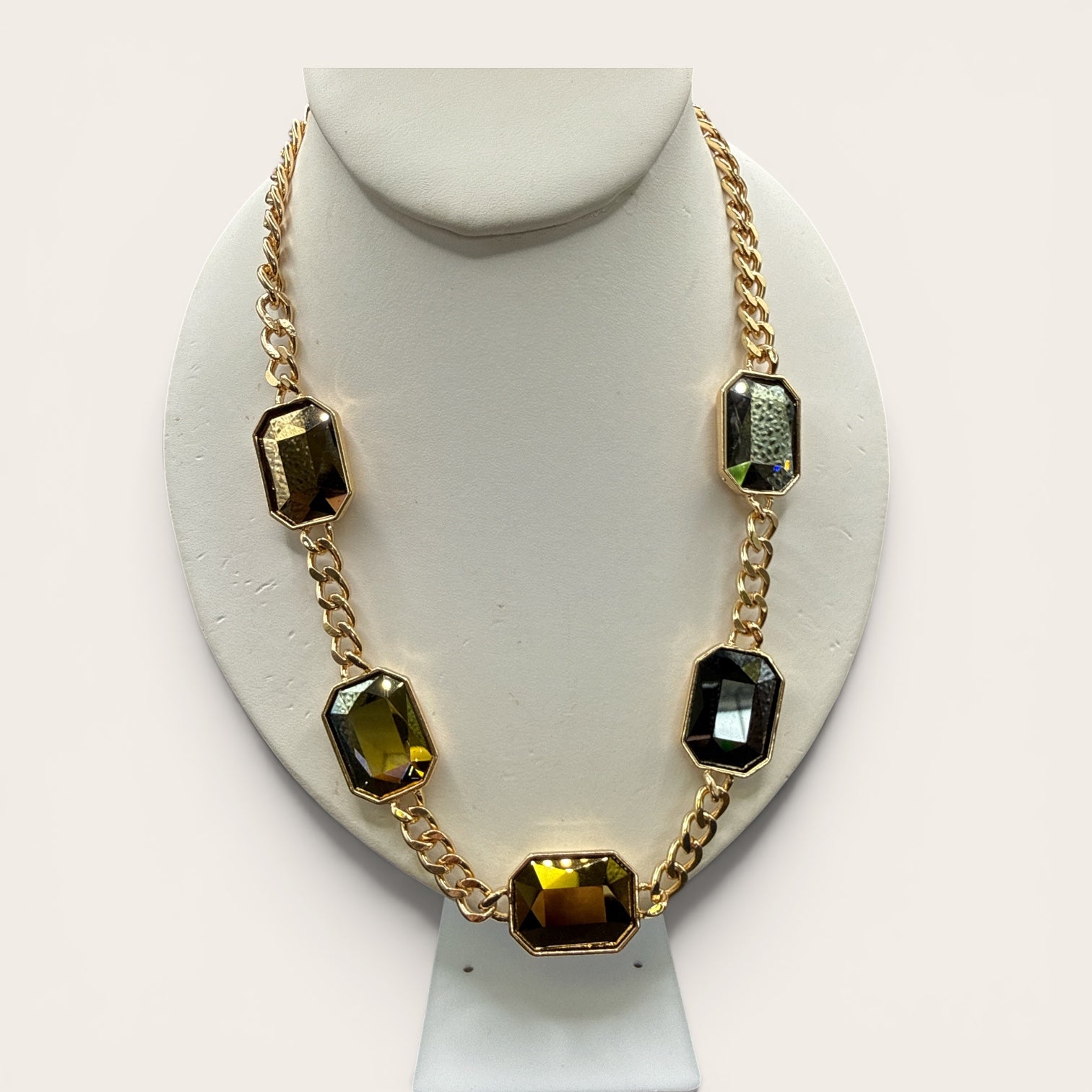 Alice rectangle multi Stone Necklace