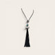 black cord squash fringe Necklace