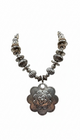Silver flower charm necklace