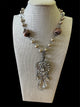 L&F champagne pearl crystal necklace