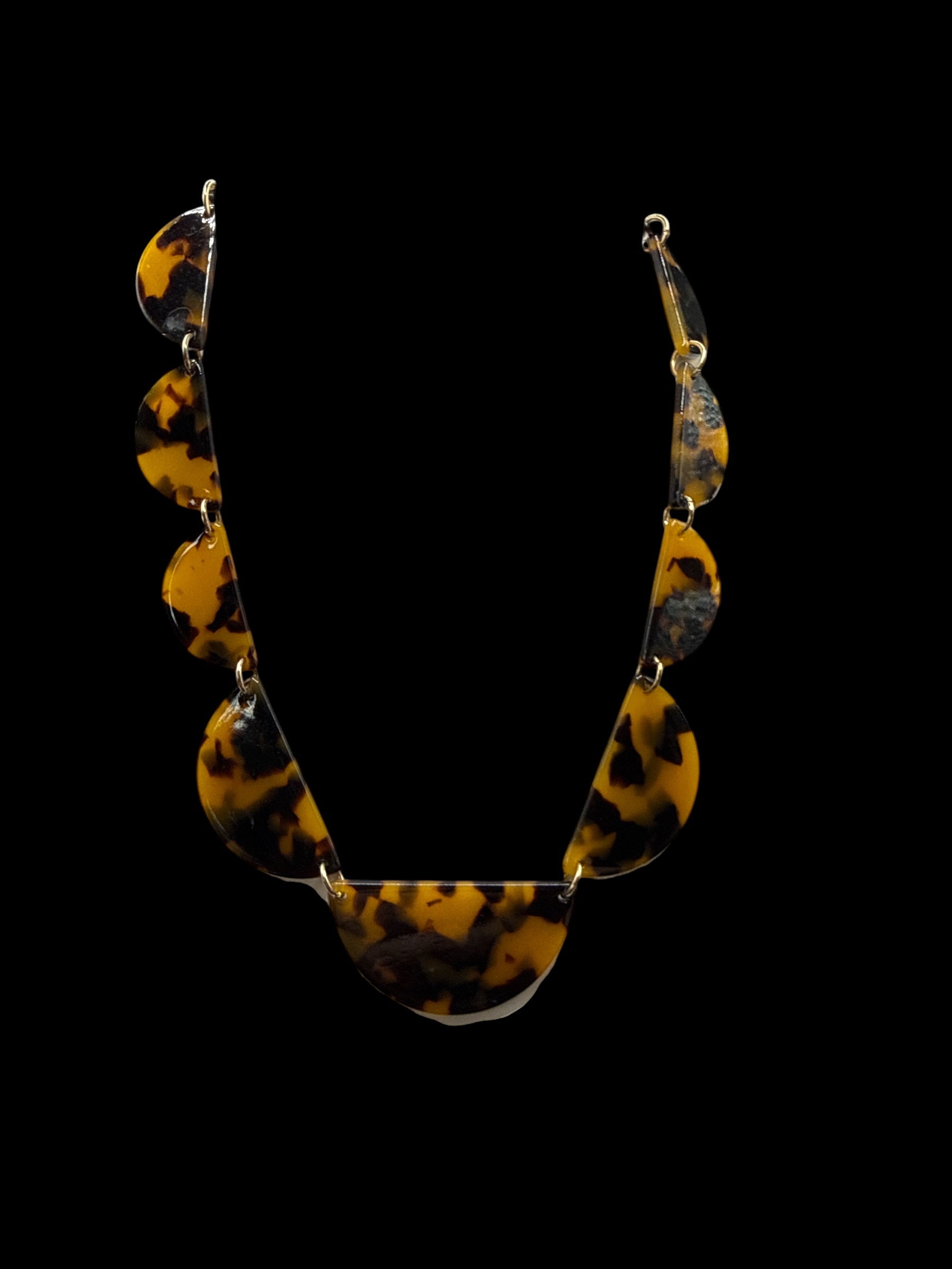 Leopard Half moon Necklace
