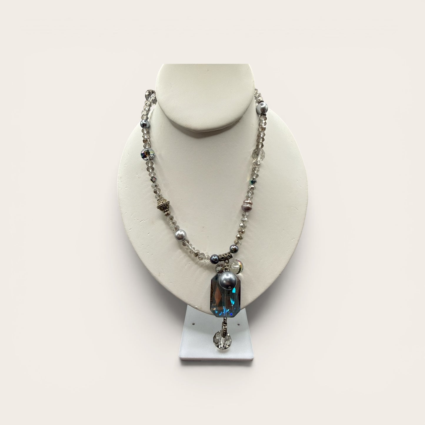 L&F Smokey Crystal AB Necklace