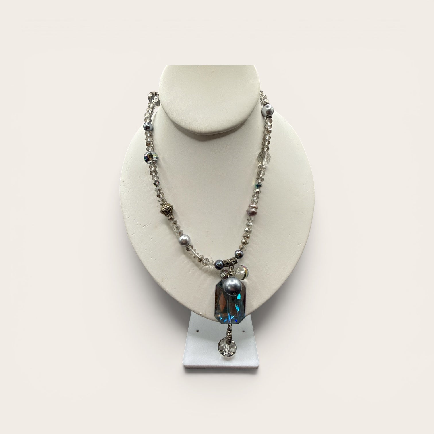 L&F Smokey Crystal AB Necklace